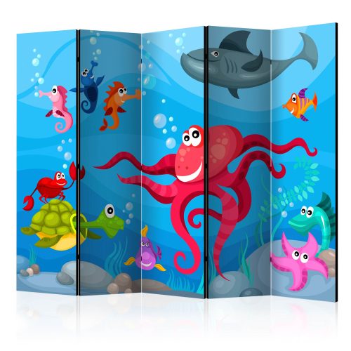 Paraván egyoldalú fotónyomtatással - Octopus and shark II [Room Dividers] - ajandekpont.hu