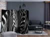 Paraván - White with black stripes II Room Dividers