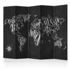 Paraván - Retro Continents (Black) II [Room Dividers] - ajandekpont.hu