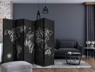 Paraván - Retro Continents (Black) II [Room Dividers] - ajandekpont.hu