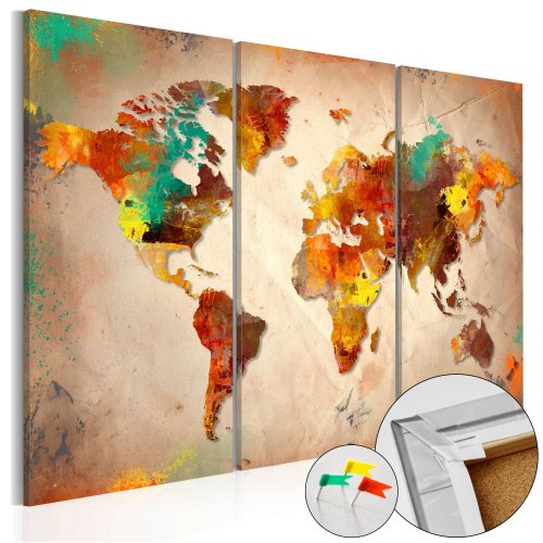 Világtérkép parafán - Painted World [Cork Map]