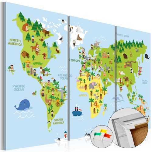 Világtérkép parafán - Children's World [Cork Map]