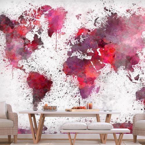 Fotótapéta - World Map: Red Watercolors - ajandekpont.hu