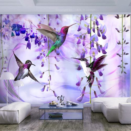 Öntapadós fotótapéta - Flying Hummingbirds (Violet) - ajandekpont.hu