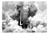Öntapadós fotótapéta - Elephant in the Clouds (Black and White) - ajandekpont.hu