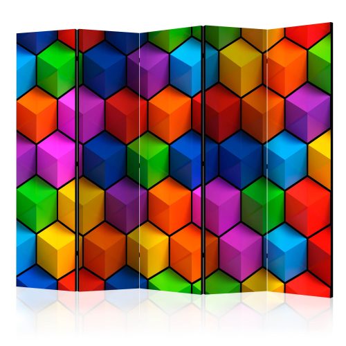 Akusztikus paraván - Colorful Geometric Boxes II [Room Dividers] - ajandekpont.hu