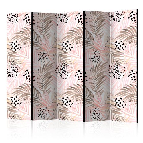 Akusztikus paraván - Pink Palm Leaves II [Room Dividers] - ajandekpont.hu