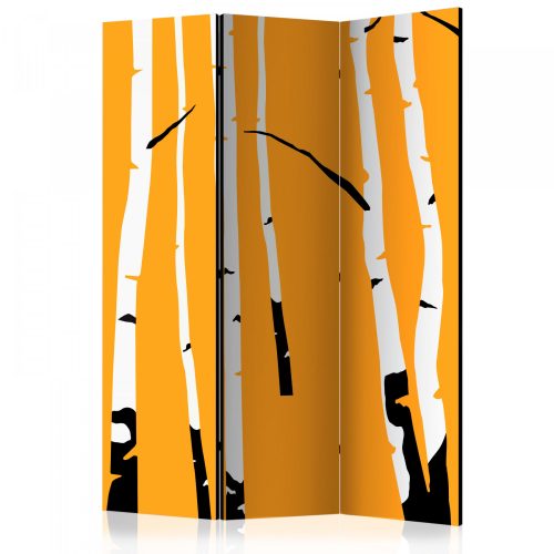 Akusztikus paraván - Birches on the orange background [Room Dividers] - ajandekpont