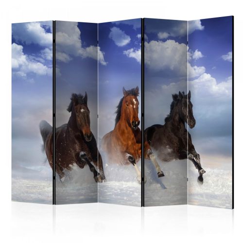 Akusztikus paraván - Horses in the Snow II [Room Dividers] - ajandekpont.hu