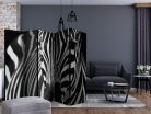 Akusztikus paraván - White with black stripes II [Room Dividers] - ajandekpont.hu