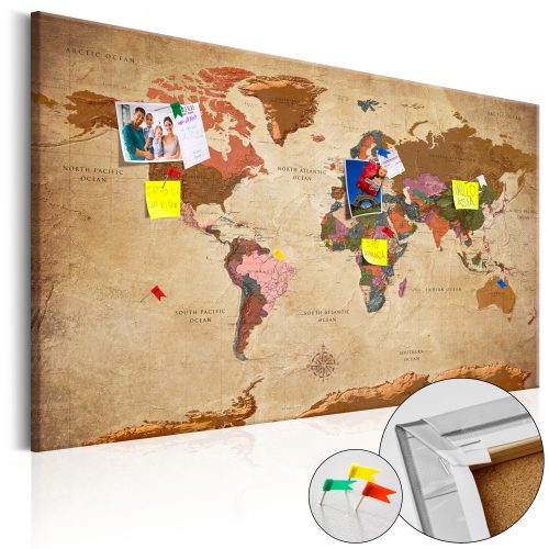 Parafa világtérkép - World Map: Brown Elegance [Cork Map] - ajandekpont.hu