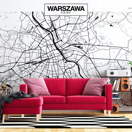 Prémium fotótapéta - Warsaw Map - ajandekpont.hu