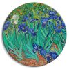 Kerek vászonkép - Irises by Vincent Van Gogh - Blue Flowers in the Meadow