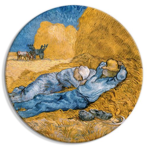 Kerek vászonkép - Noon: Rest from Work  (Vincent Van Gogh)