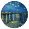 Kerek vászonkép - Vincent Van Gogh - Starry Night Over the Rhone - A Boat Against the Background of the Blue Sky