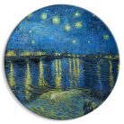 Kerek vászonkép - Vincent Van Gogh - Starry Night Over the Rhone - A Boat Against the Background of the Blue Sky