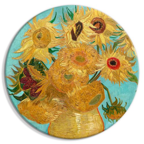 Kerek vászonkép - Vase with Twelve Sunflowers  (Vincent van Gogh)