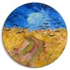 Kerek vászonkép - Wheat Field With Crows, Vincent Van Gogh - Summer Countryside Landscape