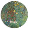 Kerek vászonkép - Country Garden With Sunflowers, Gustav Klimt - Multi-Colored Flowers