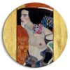 Kerek vászonkép - Judith II, Gustav Klimt - Abstract Portrait of a Half-Naked Woman