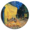 Kerek vászonkép - Café Terrace at Night, Vincent Van Gogh - View of a French Street