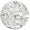 Kerek vászonkép - Carved Nature - Pattern With White Leaves Made of Stone