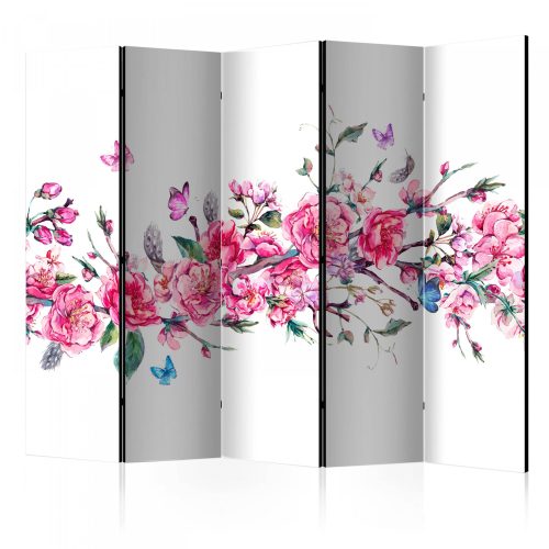 Akusztikus paraván - Flowers and Butterflies II [Room Dividers] - ajandekpont.hu