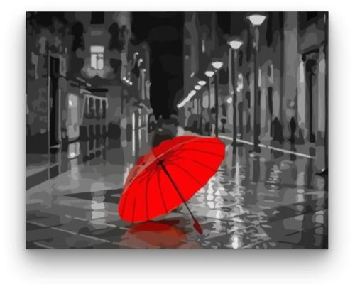  Piros esernyő - számfestő készlet - ajandekpont.hu