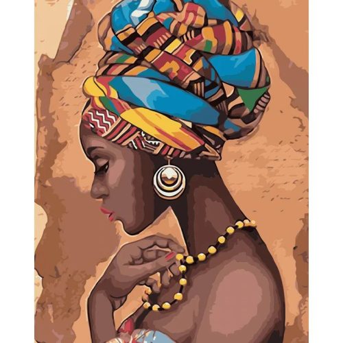  Afrikai nő - számfestő készlet - ajandekpont.hu