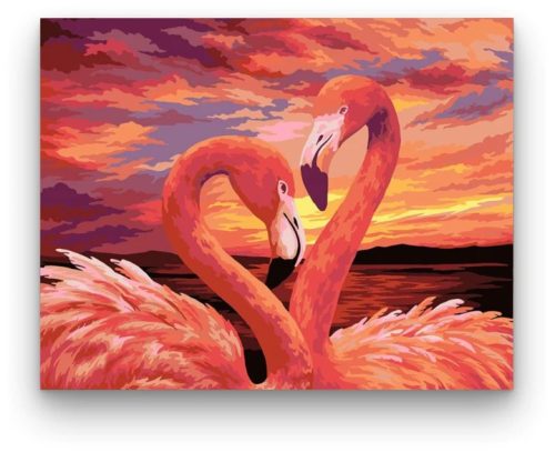  Flamingó pár - számfestő készlet - ajandekpont.hu