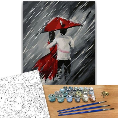  Romantikus pár az esőben - számfestő készlet - ajandekpont.hu