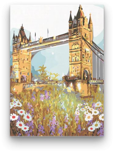 Tower Bridge és Virágok - számfestő készlet - ajandekpont.hu