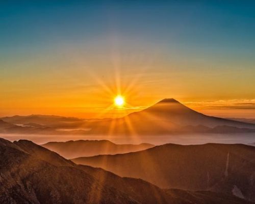 Vászonkép - Napnyugta Fuji hegy - ajandekpont.hu