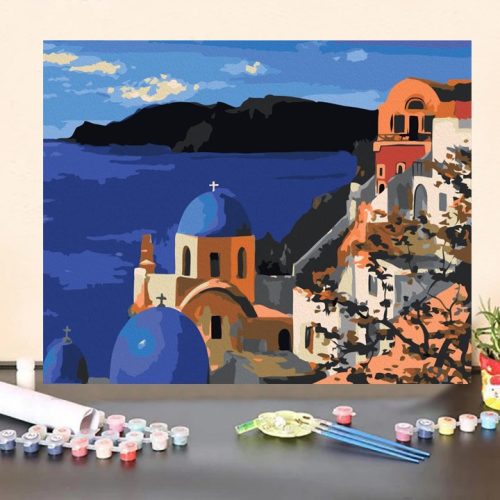 Santorini Görögország - számfestő készlet - ajandekpont.hu