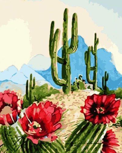 Sivatagi Kaktusz  - számfestő készlet - ajandekpont.hu