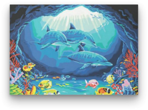 Delfinek a Barlangnál - számfestő készlet - ajandekpont.hu