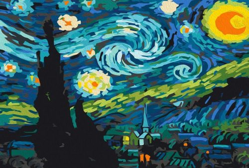 Vincent van Gogh Csillagos Éj - számfestő készlet - ajandekpont.hu