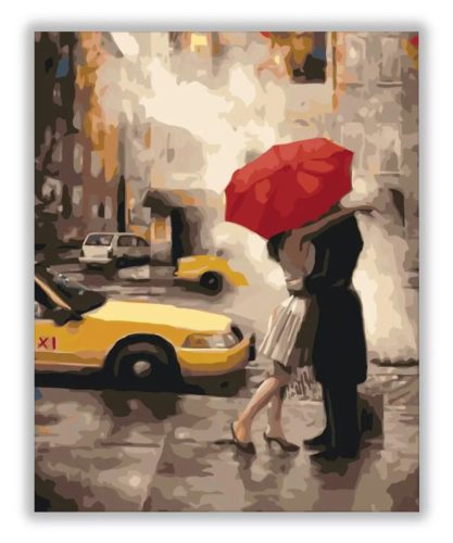 Csók a piros esernyő alatt - számfestő készlet - ajandekpont.hu
