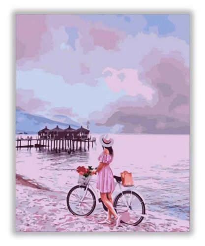 Biciklivel a parton - számfestő készlet - ajandekpont.hu