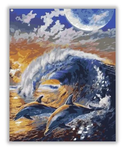 Delfinek a hullámban - számfestő készlet - ajandekpont.hu