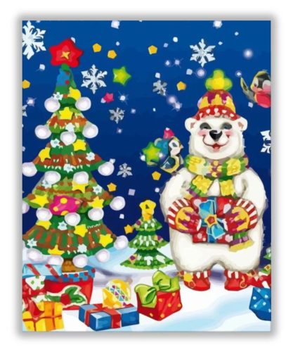  Jegesmedve karácsonya - számfestő készlet
