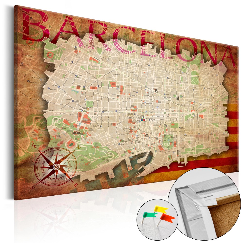 Parafa világtérkép - Map of Barcelona [Cork Map]