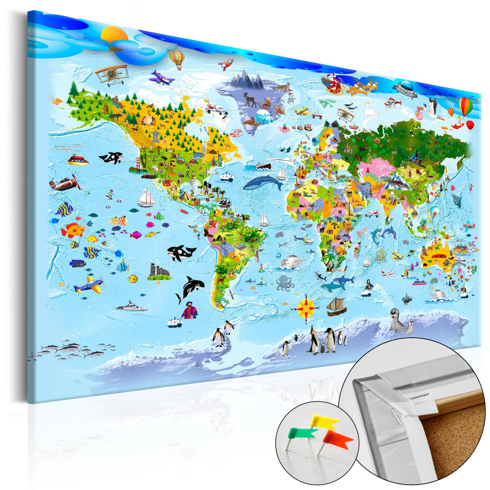 Parafa világtérkép - Children's Map: Colourful Travels [Cork Map]