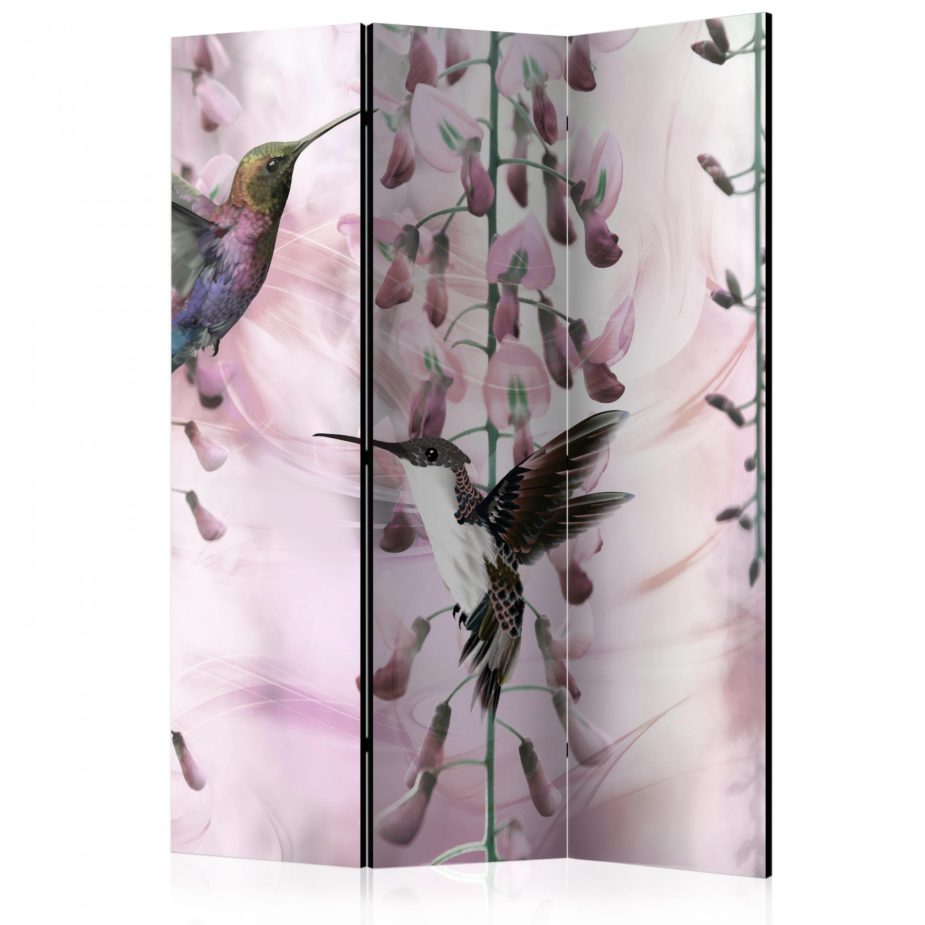 Akusztikus paraván - Flying Hummingbirds (Pink) [Room Dividers]
