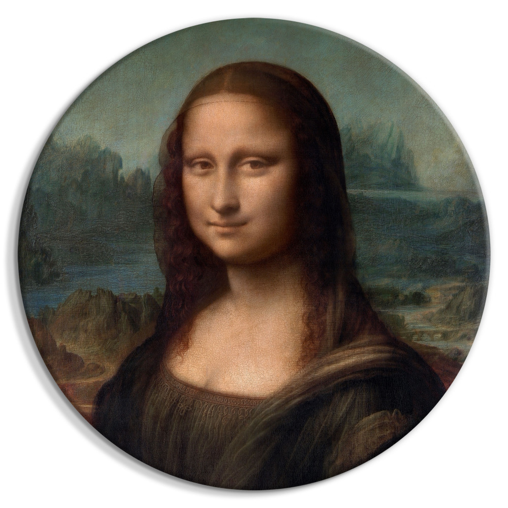 Kerek vászonkép - Leonardo Da Vinci - Gioconda - Painted Portrait of the Mona Lisa