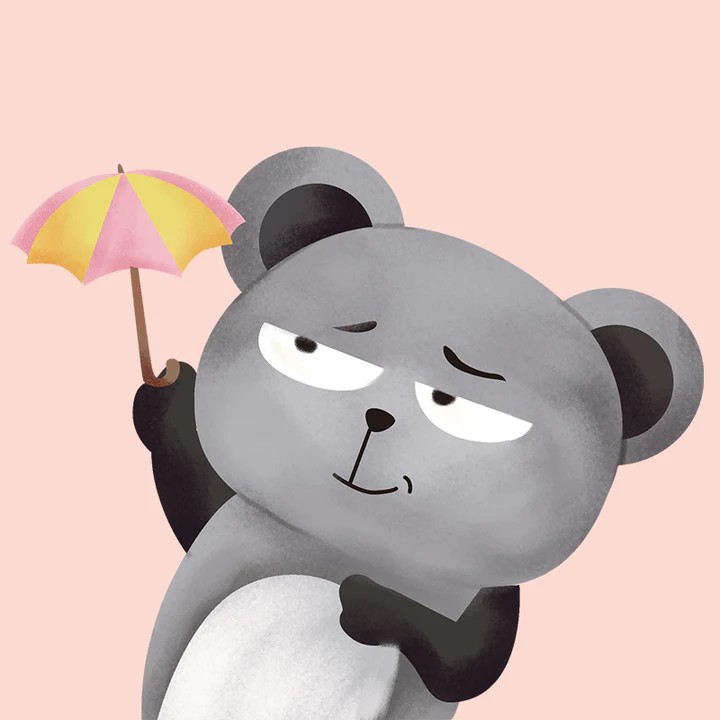 Festés számok szerint - Medve Esernyővel